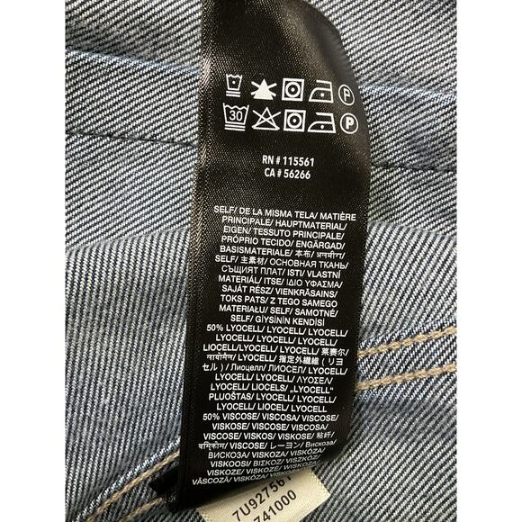 7 For All Mankind 'Denim' Blue Lustre Shacket Jacket Size M - Picture 5 of 5